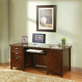 Tribeca Loft Cherry Double Pedestal Computer Desk