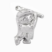 Sterling Silver Baseball Boy Charm Bead