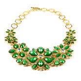 Gold Tone Brass Crystal Paragano Necklace