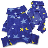 Cozy Midnight Stars Fleece Turtleneck Dog Pajamas / Bodysuit