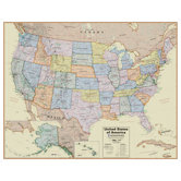 Hemispheres Boardroom USA Laminated Wall Map