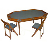 72" Deluxe Oak Folding Game Table Set