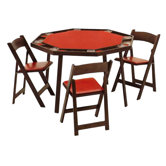 52" Oak Folding Poker Table Set