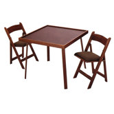 35" Oak Folding Domino & Game Table Set