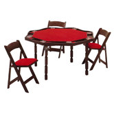 57" Maple Period Style Folding Poker Table
