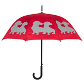 Dog Park Dachshund Two Puppies Silhouette Walking Stick Umbrella