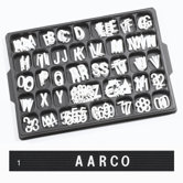 Universal Single Tab Helvetica Typeface Changeable Letters (165 characters per set)
