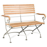 Bistro Teak and Iron Garden Bench