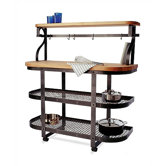 Kitchen Cart Base with Wood Top