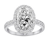 Sterling Silver Cubic Zirconia Oval Ring