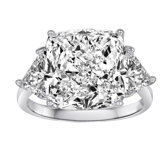 Sterling Silver Cubic Zirconia Cushion Cut Ring
