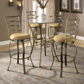 Brookside Bar Height Glass Bistro Table with Marin Stools