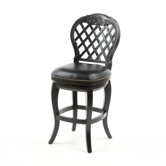 Braxton 26" Black Leather Swivel Counter Stool