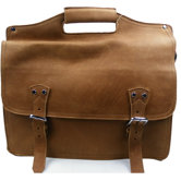 Easy Access Leather Laptop Briefcase