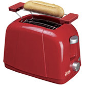 Toaster 2 Scheiben in Rot mit Br&ouml;tchenaufsatz