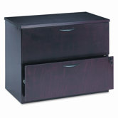 Two-Drawer Lateral File Pedestal, 36w x 24d x 29h, Mahogany