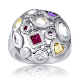 Sterling Silver Cocktail Gemstone Ring