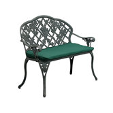 Grape Cast Iron/Aluminum Garden Bench with Cushion