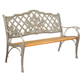 Rosette Cast Aluminum Park Bench