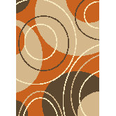 Harmony Orange Bali Rings/Circles Rug
