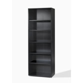 Fairfax Tall Wide Bookcase in Black Woodgrain