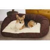 Deluxe Bolster Dog Bed in Twill