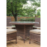 Del Ray Round Wicker Dining Table