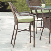 Key West High Wicker Dining Arm Chair with Cushion