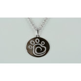 Sterling Silver Swirl Paw Print Pendant