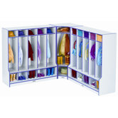 Corner Coat Locker with Step