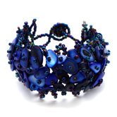 Beaded Weave Mother of Pearl Cuff Bracelet