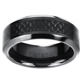 Ceramic Carbon Fiber Inlay Band Ring