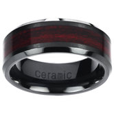 Men's Ceramic Inlay Band Ring