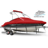 Deck Boat Cover with Walk-Thru Windshield or Side Console