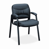 VL640 Series Leather Guest Chair with Leg Base