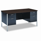 34000 Series Metal Computer Desk with Double Pedestal