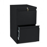 Efficiencies Mobile Pedestal File with Two File Drawers, 19-7/8D