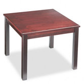 Freestanding Corner Reception Table, Square, 24w x 24d x 20h, Mahogany