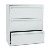 700 Series Three-Drawer Lateral File, 36W X 19-1/4D