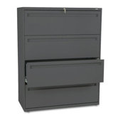 700 Series Four-Drawer Lateral File, 42w x 19-1/4d, Charcoal