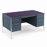 Mentor Series Double Pedestal Desk with Soft Radius Edge Corner