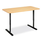 Education Workstation, 48"x24"x32-1/2", Natural Maple/Black