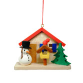 Snowman by House Ornament