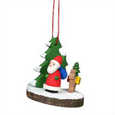 Santa with Fawn Ornament