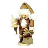 Brown Natural Wood Finish Santa Nutcracker