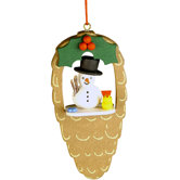 Snowman Pinecone Ornament