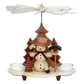Ulbricht / Seiffener Nussknacker Snowman Pyramid Nutcracker in Natural Wood