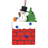 Christian Ulbricht Snowman on Chimney Ornament