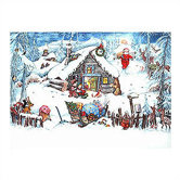 Small Santa and Cabin Advent Calendar