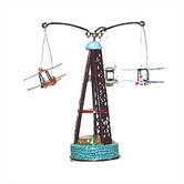 Tin Biplane Carousel Toy